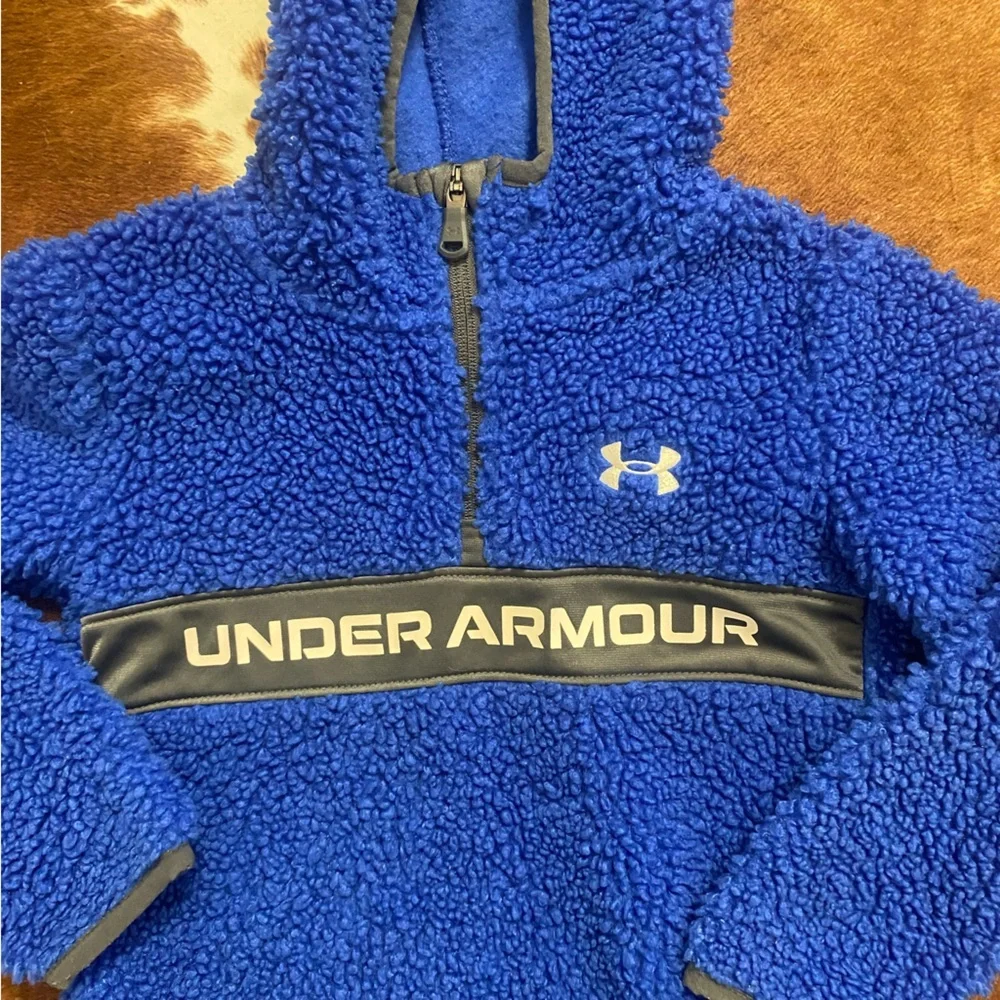 Under Armour Kids Royal Blue Sherpa Hoodie 4T - Picture 2 of 4